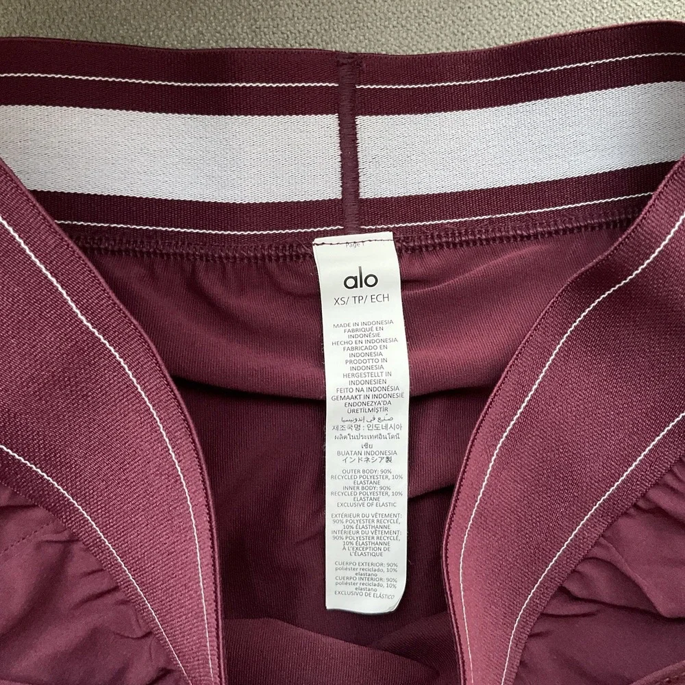 Alo Yoga Match Point Tennis Skirt Burgundy XS